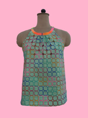 Hand Cut Circles, Halter Top