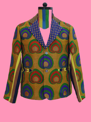 Silk Jacquard Peacock Jacket.