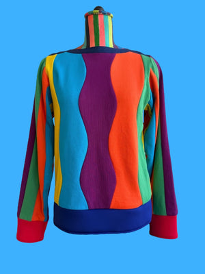 Multicolored Wave Knit Top