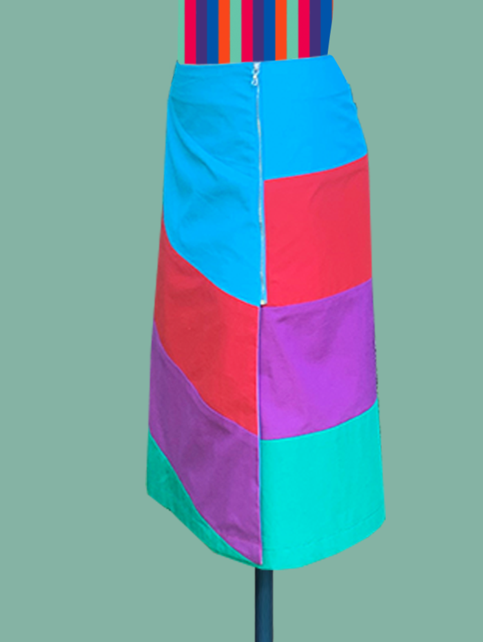 Color top block skirt