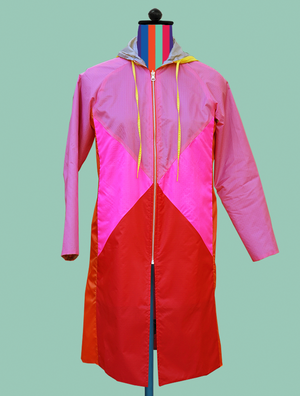 Color-Block Raincoat In Pinks