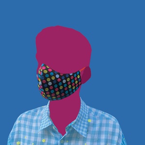 Multicolored dots on black Mask