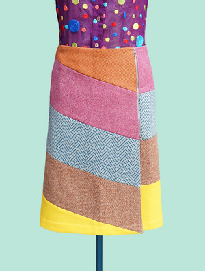Wool Panels-  Wrap Skirt